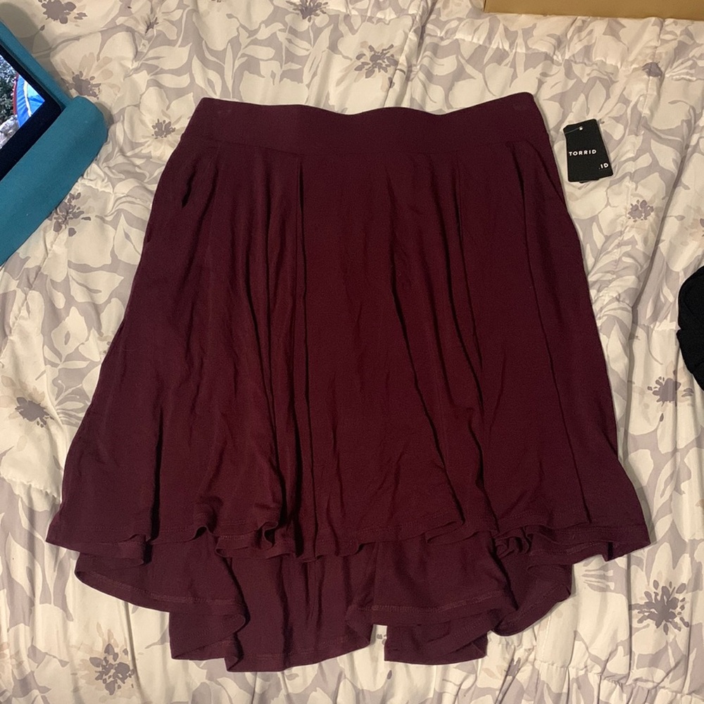 Burgundy Jersey Skirt